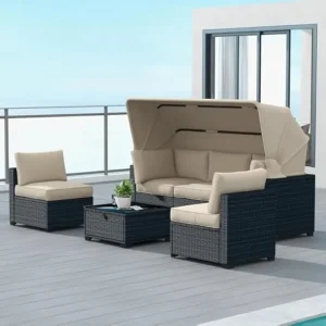 6pcs Outdoor Rattan Wicker Furniture