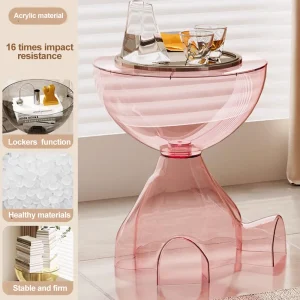 Transparent Small flat head coffee table