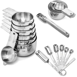 Stainless Steel Measuring Cup and Spoons Set 14PCS